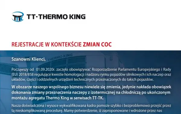 Rejestracje w kontekście zmian COC