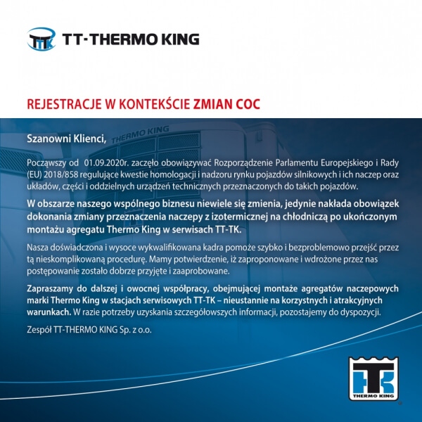 Rejestracje w kontekście zmian COC